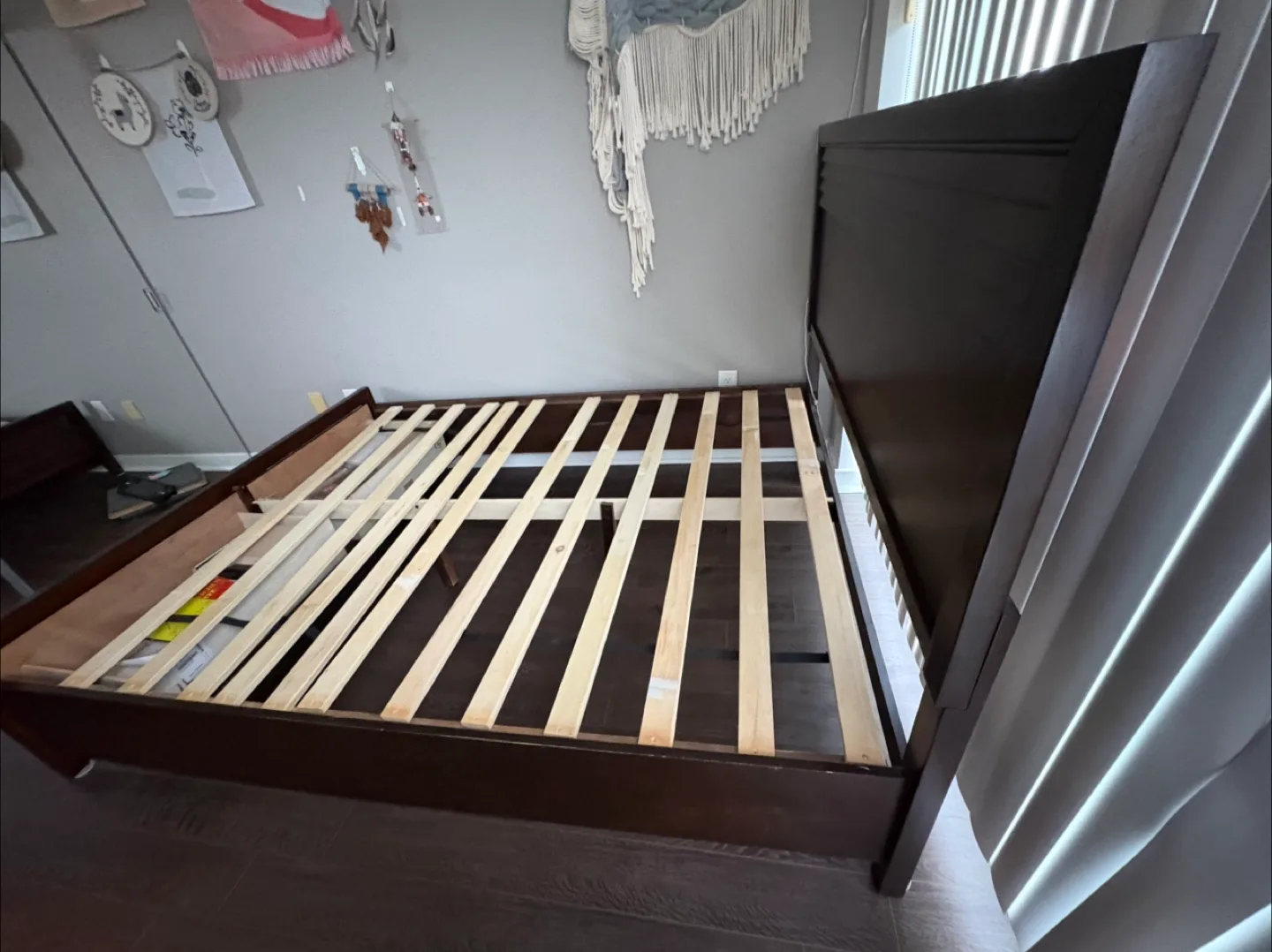 Dark Brown Bed Frame - Queen Size thumbnail