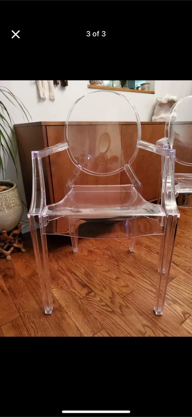 Acrylic In Clear With Arm Dining Chair