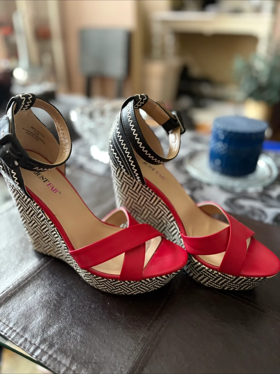 JustFab Melrose Wedge Sandals - Size 7.5 thumbnail