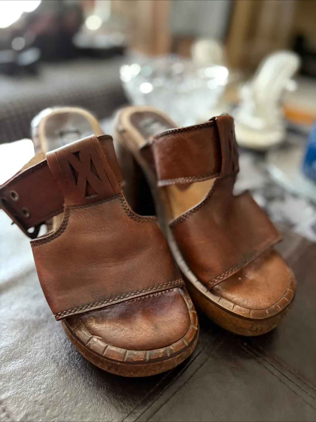 Zodiac Brown Leather Heeled Sandals thumbnail