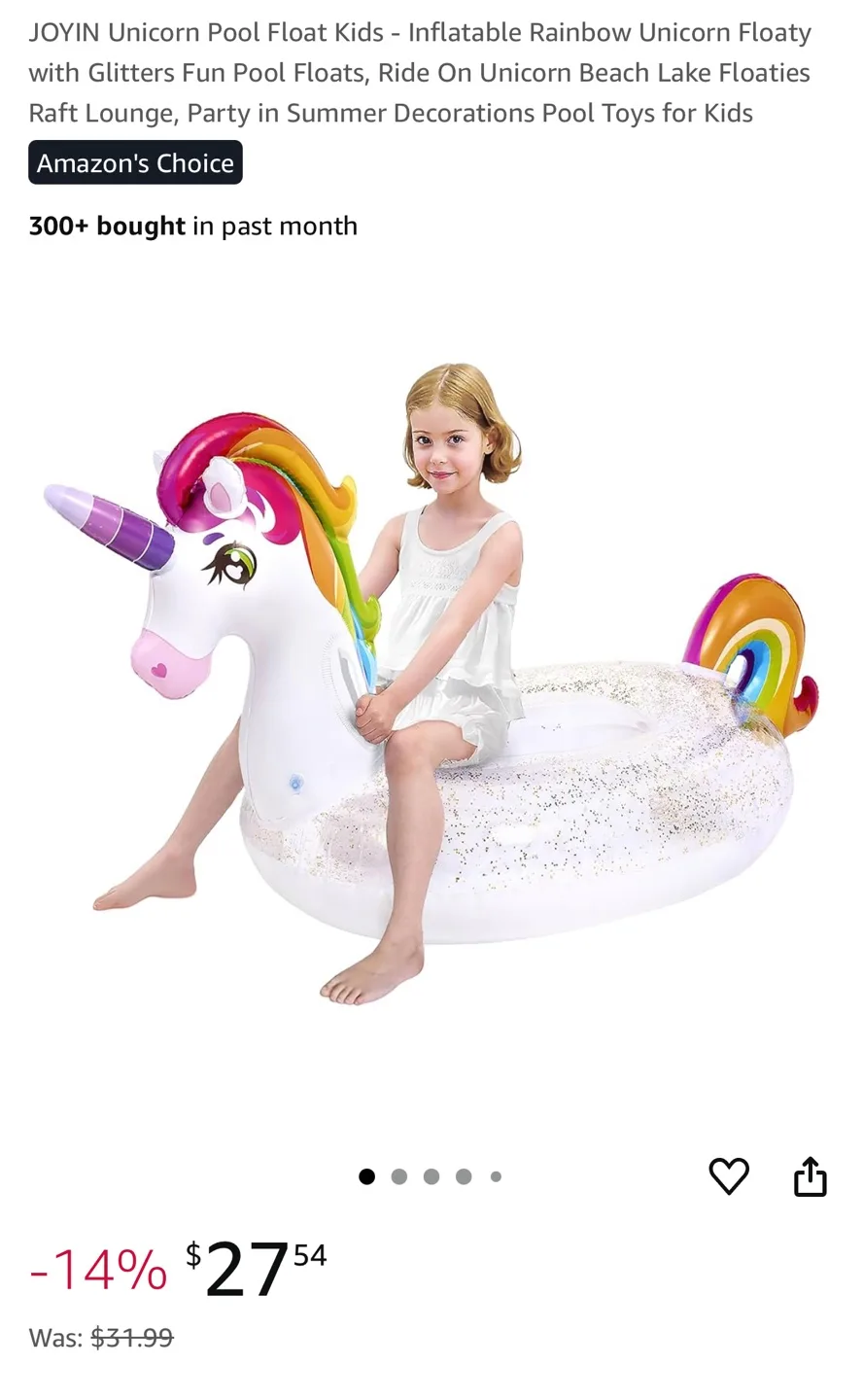 JOYIN Rainbow Unicorn Pool Float thumbnail