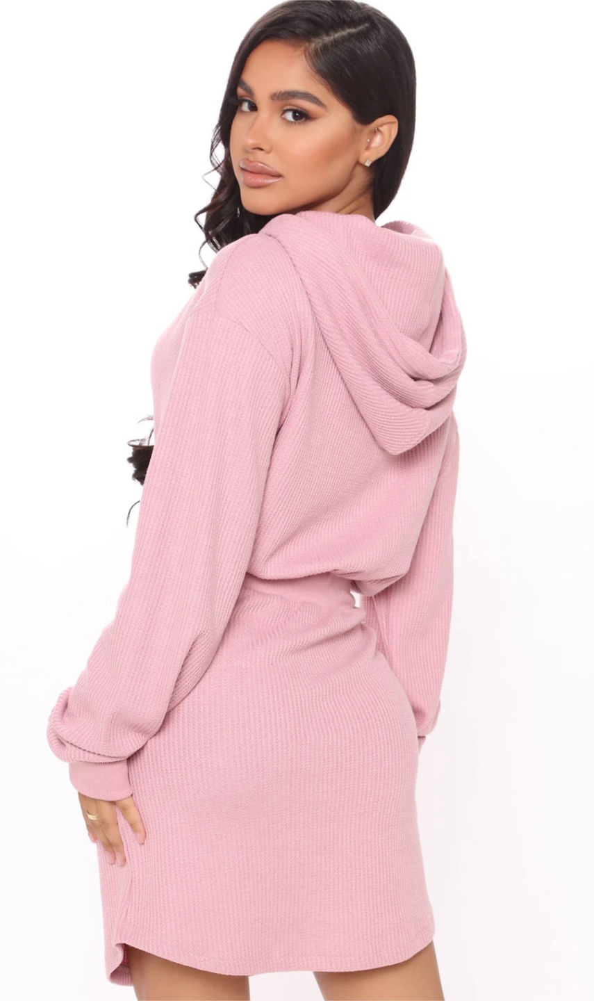 Fashion Nova Pink Hoodie Dress - Size M - photo 3