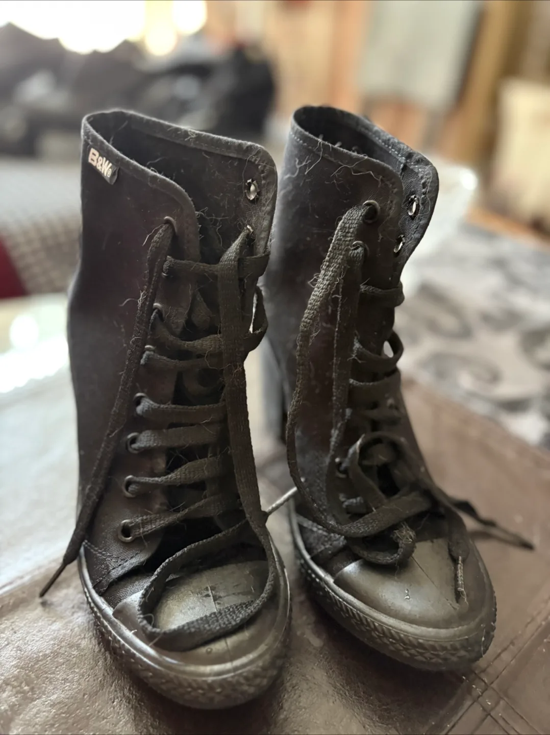 B&W Break&Walk Black Heel Sneaker Heels - Size 38 thumbnail