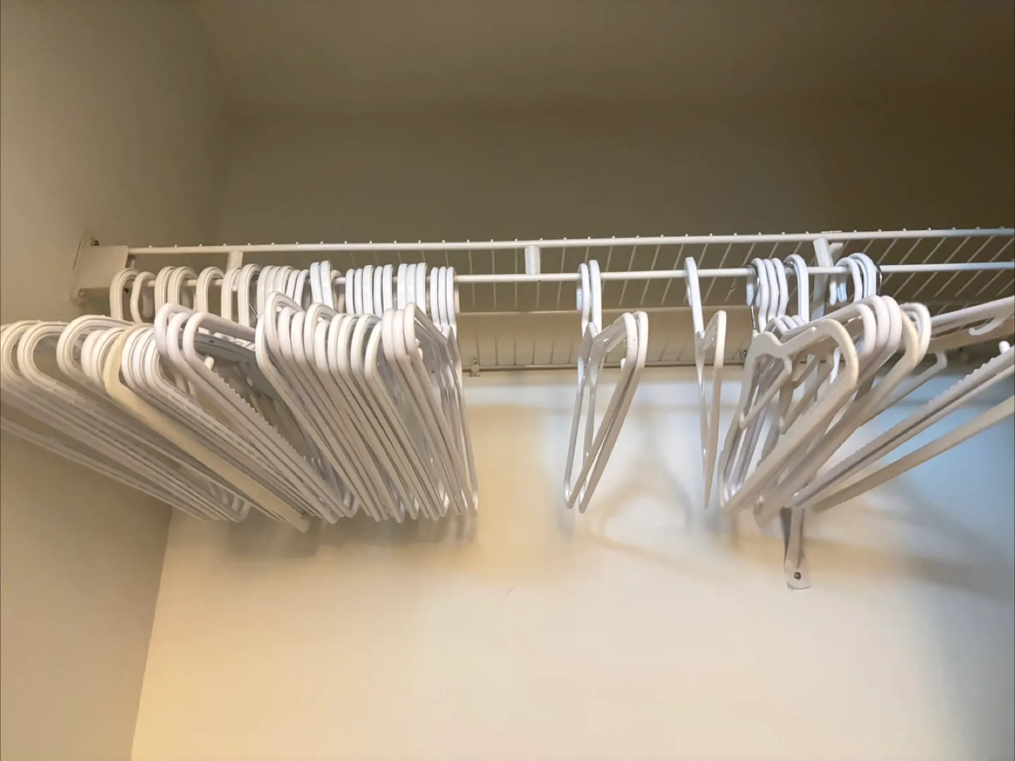 60 White Plastic Clothes Hangers thumbnail