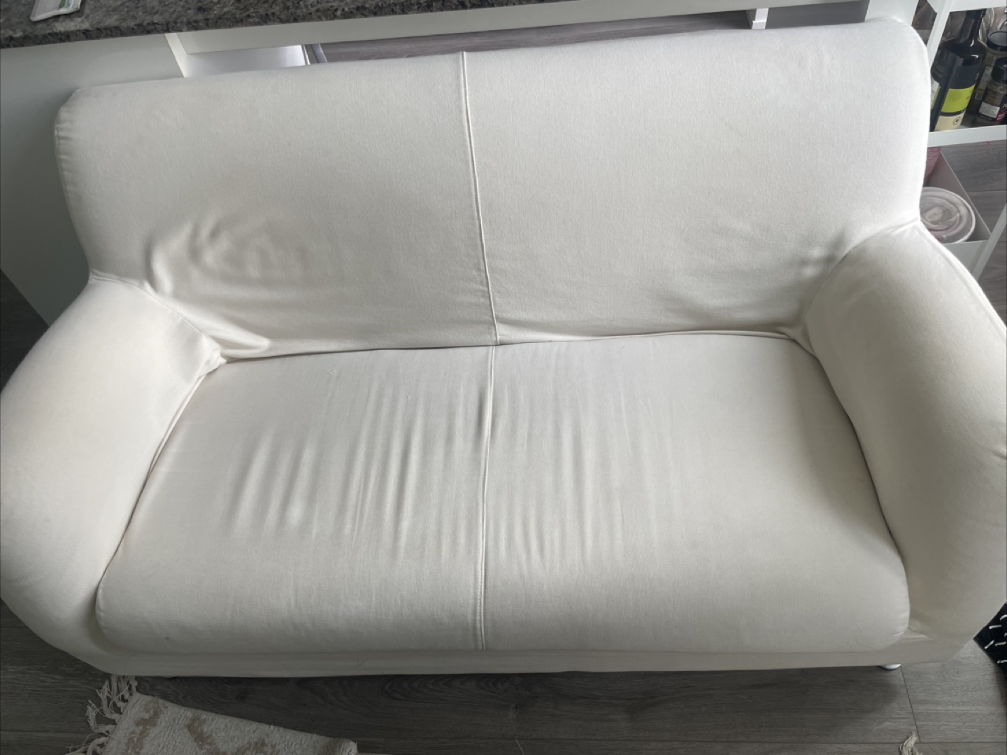 IKEA White Loveseat Sofa - photo 2