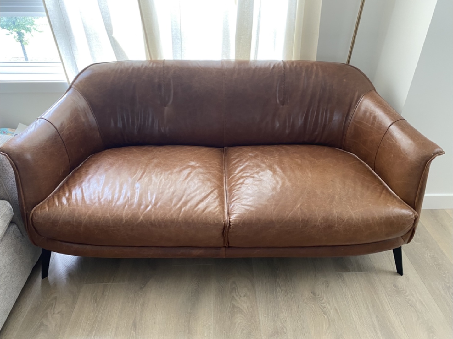 Structube Leather Loveseat