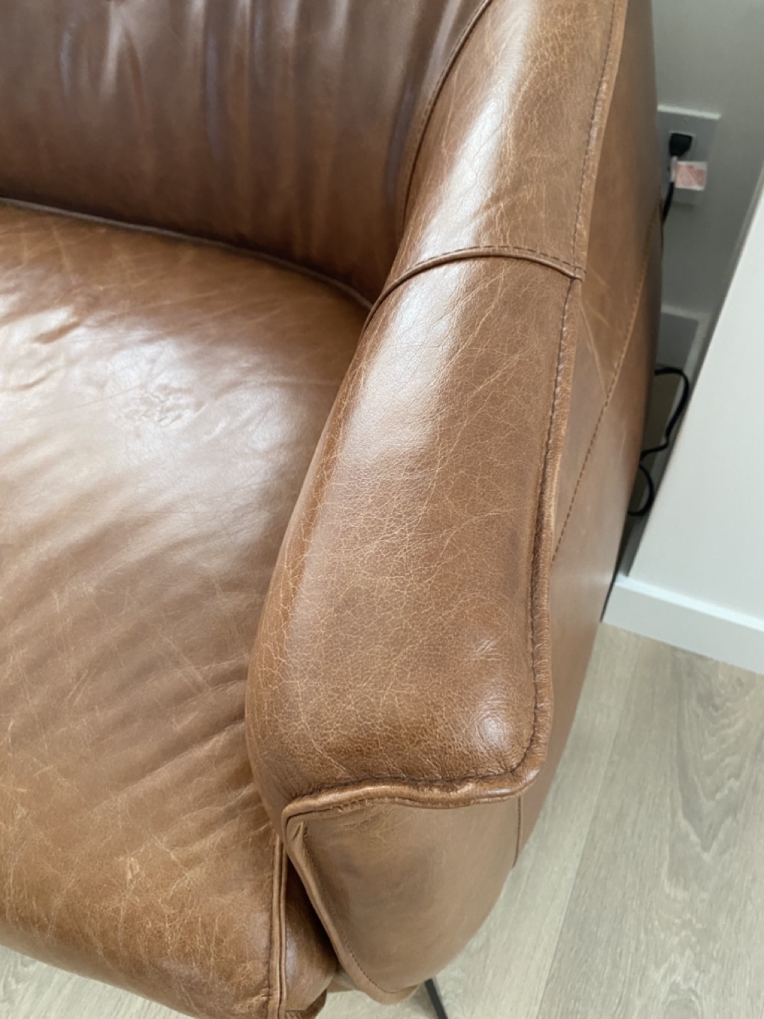 Structube Leather Loveseat - photo 2