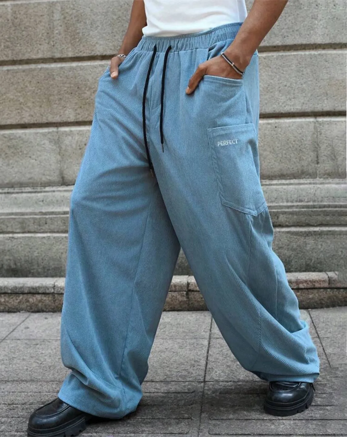 Perfect Corduroy Cargo Pants - Blue thumbnail