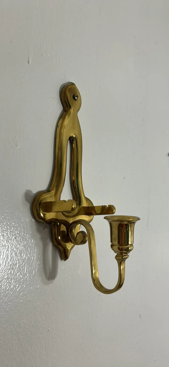 Brass Candle Holder Wall Sconce thumbnail