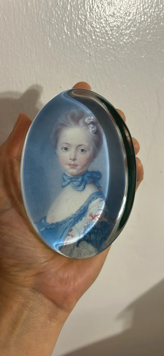 Vintage Portrait Glass Paperweight thumbnail