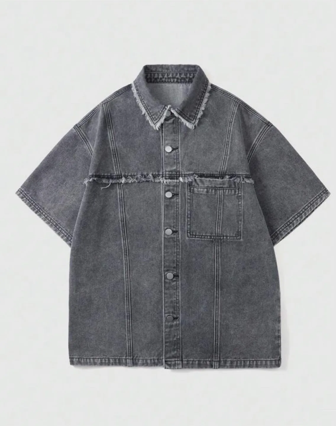 Grey Denim Short Sleeve Shirt thumbnail