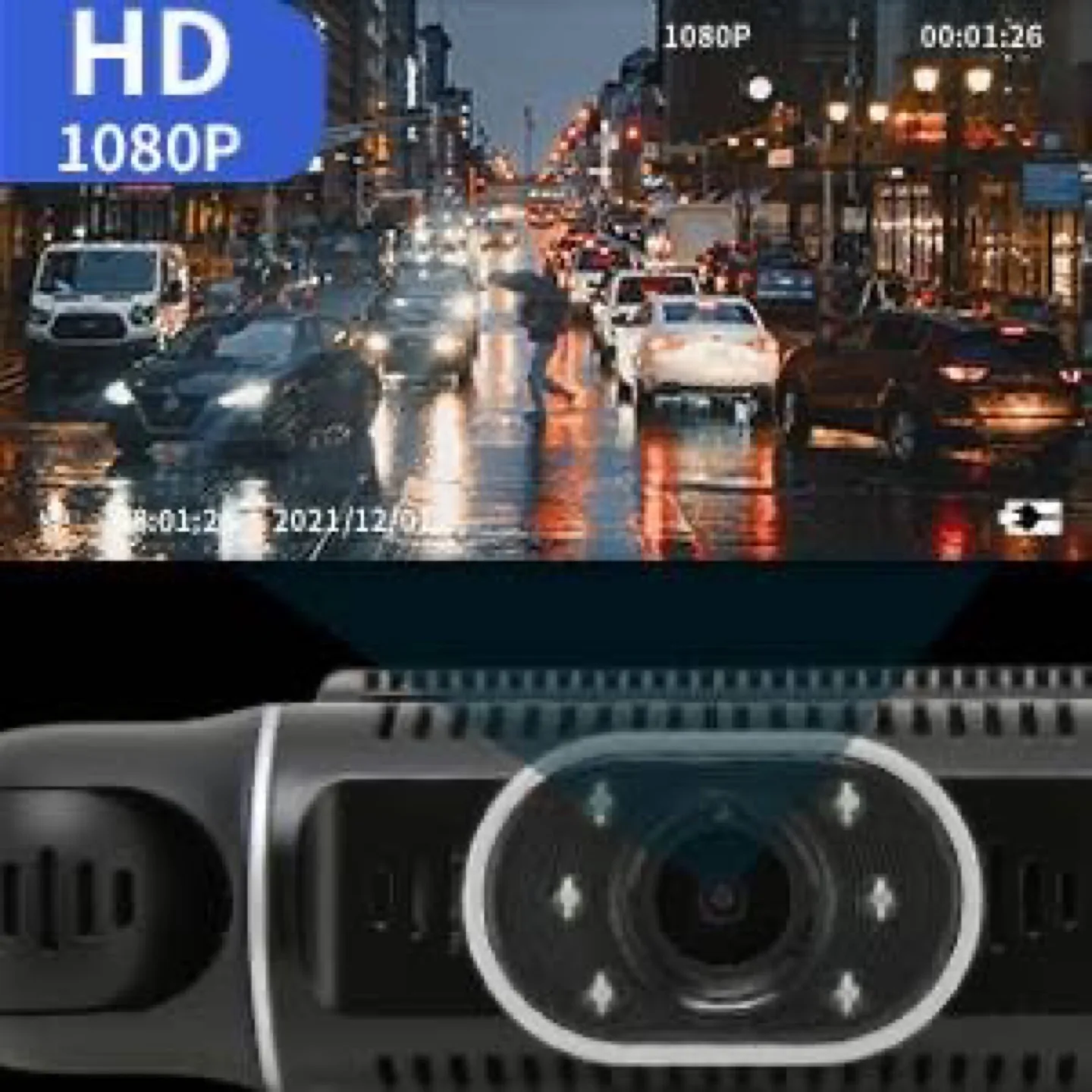 4 Channel Dash Cam, Quad Camera FHD 1080P* - 3” Display image indicator(6)