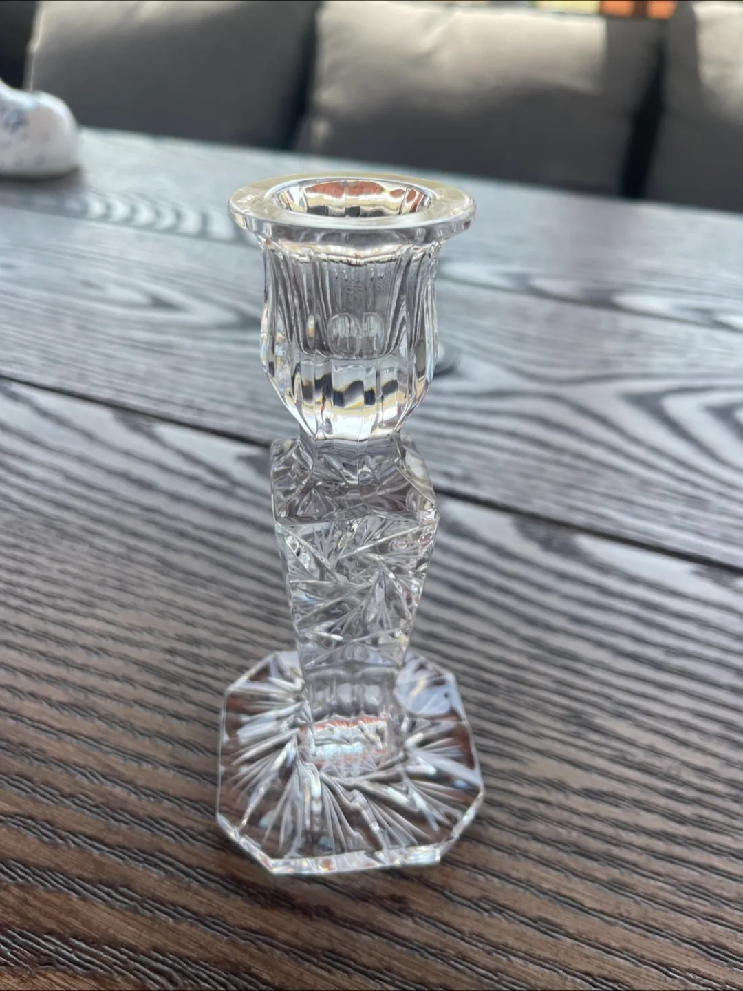 Crystal Glass Candlestick Holder thumbnail
