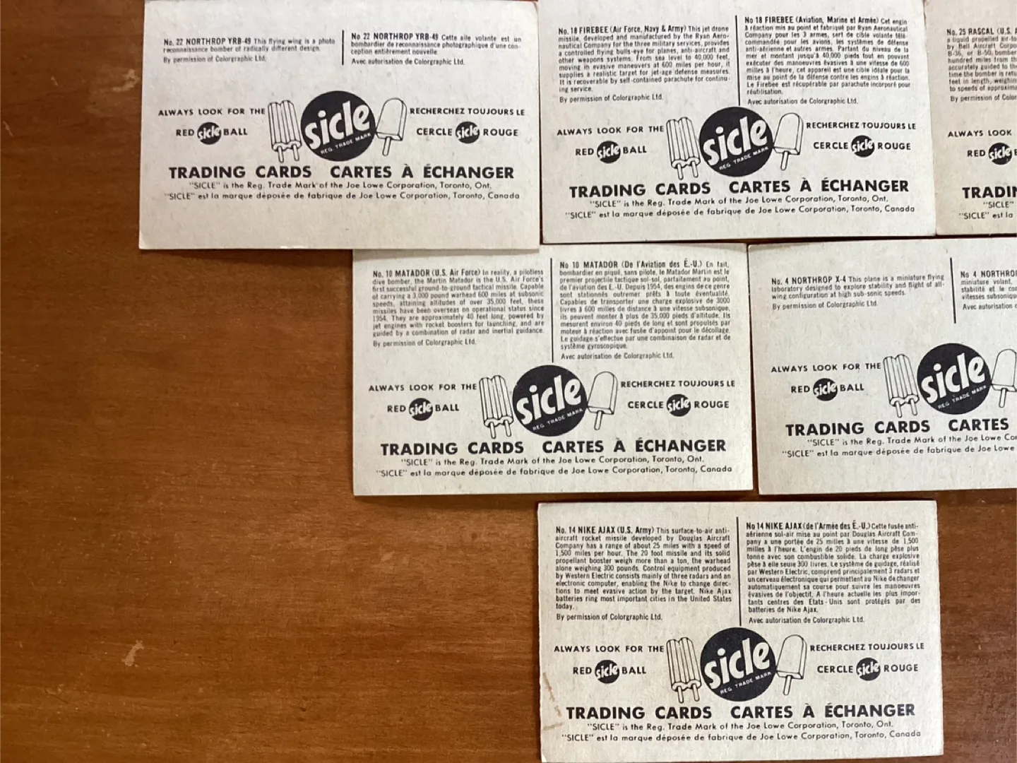 6. 1959 Sicle Trading Cards #’s 4, 10, 14, 18, 22, & 25 ! image indicator(9)