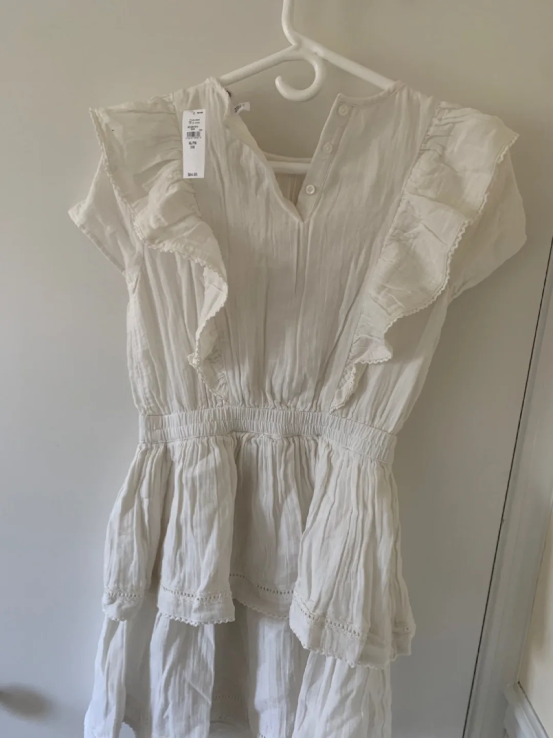 GAP White Ruffle Dress - XL (12) thumbnail