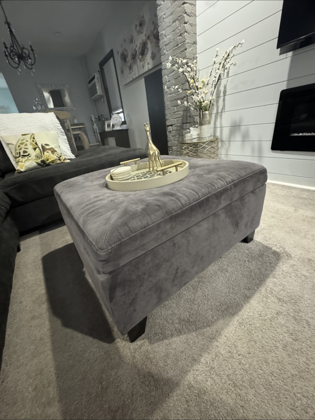 Gray Storage Ottoman - photo 3