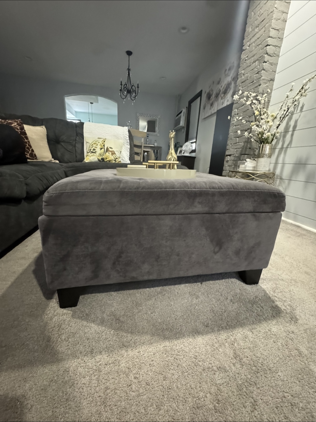Gray Storage Ottoman - photo 2