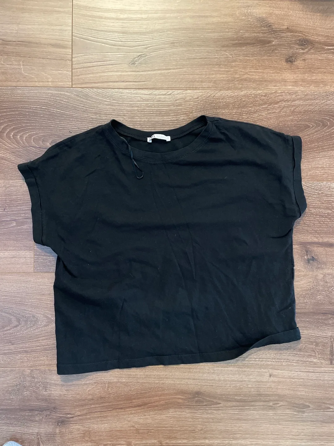 Zara Black Crop Top - Size Small thumbnail