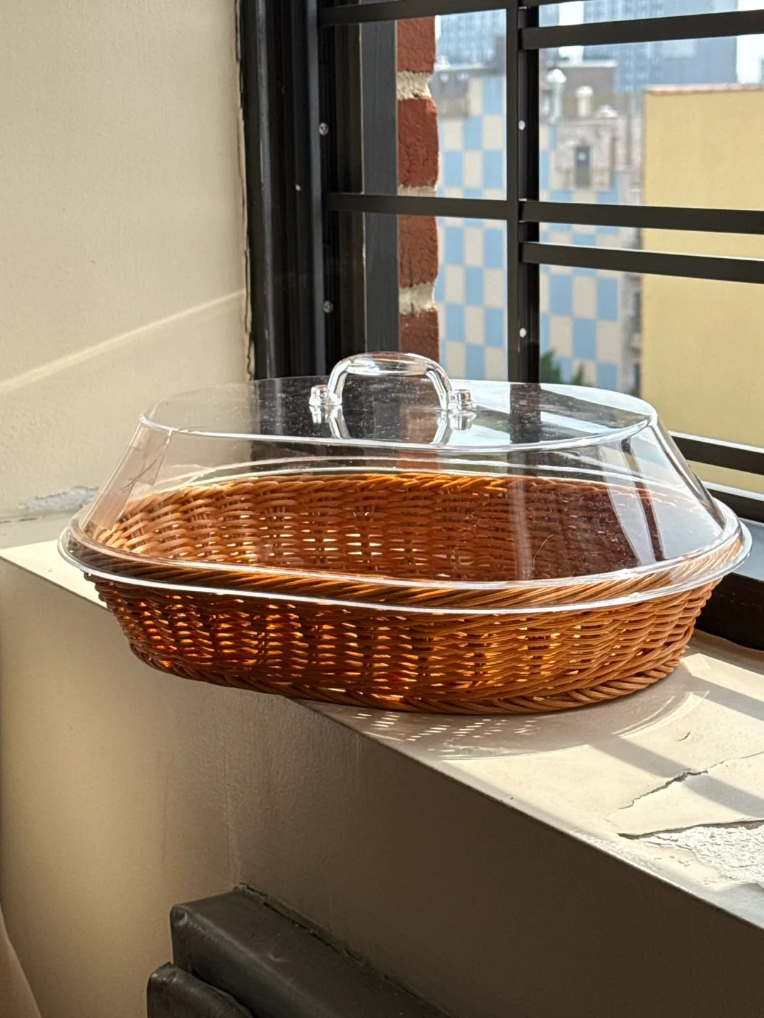 Wicker Basket with Clear Lid thumbnail
