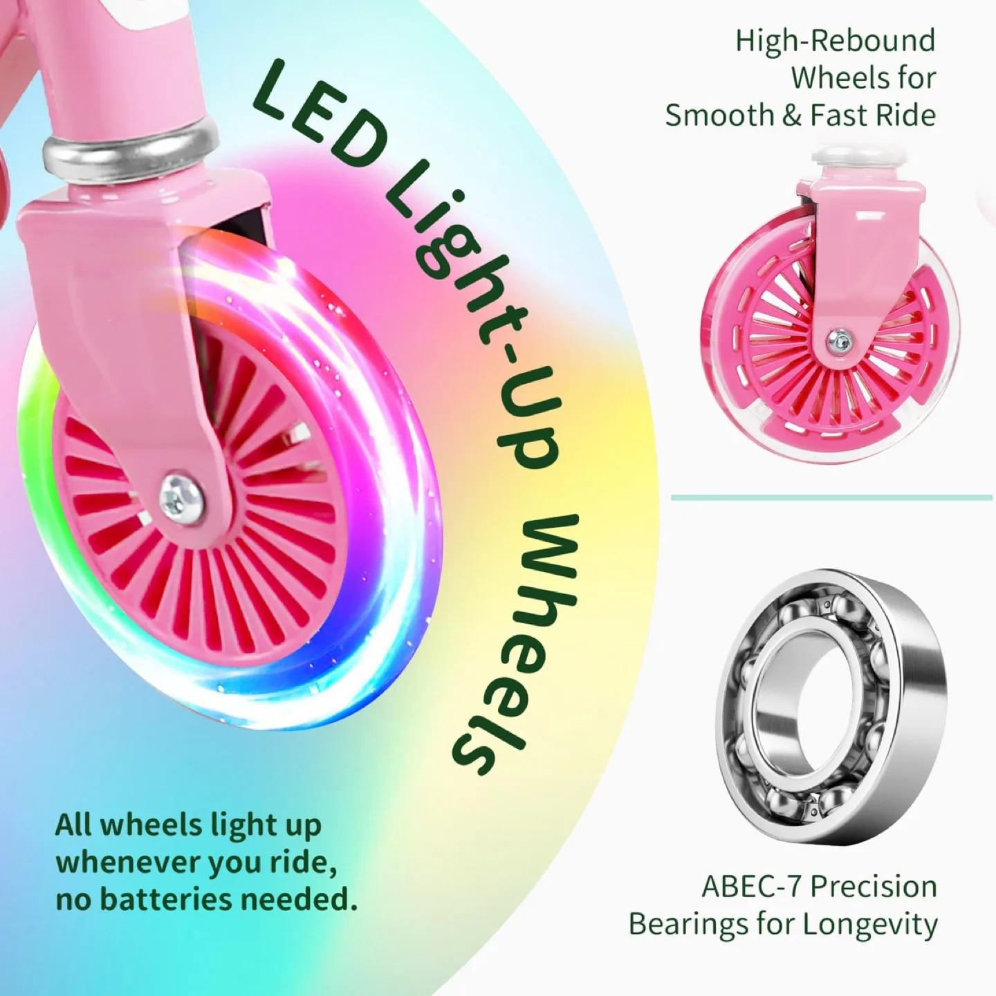 BELEEV V2 Scooters for Kids w Light-Up Wheels image indicator(2)