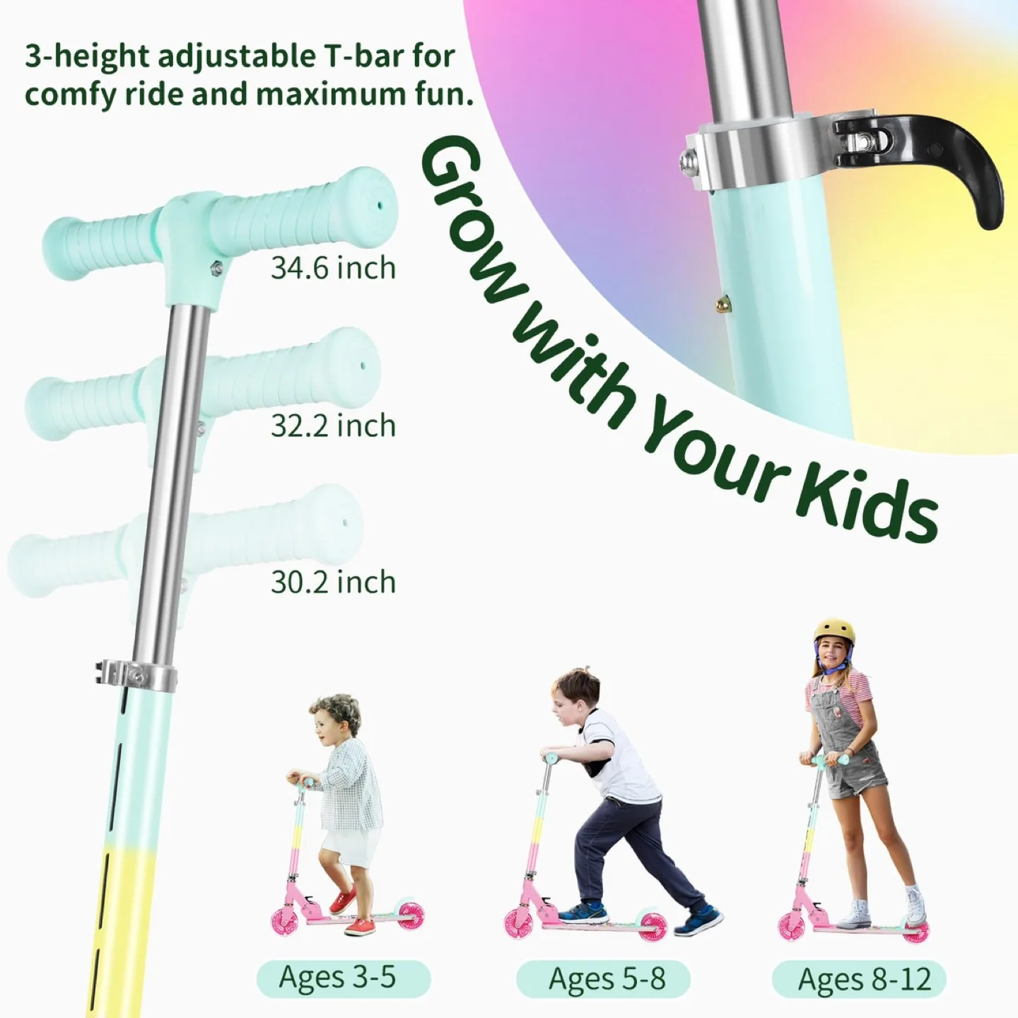 BELEEV V2 Scooters for Kids w Light-Up Wheels image indicator(4)