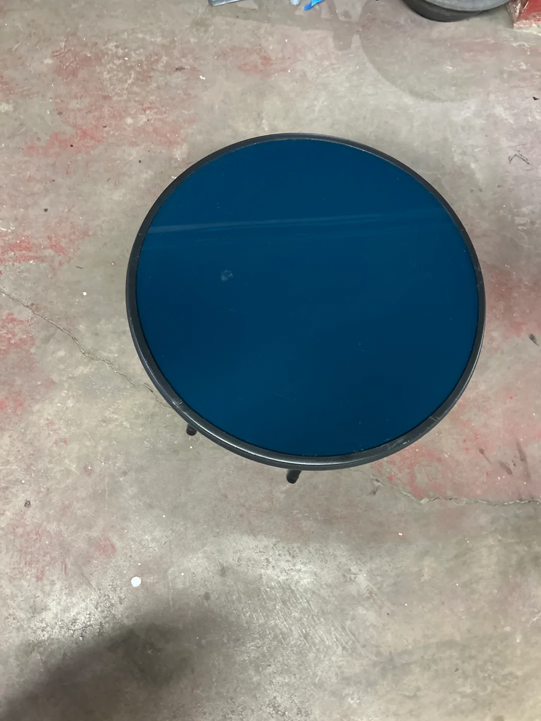 Folding Table - Blue Glass Top thumbnail