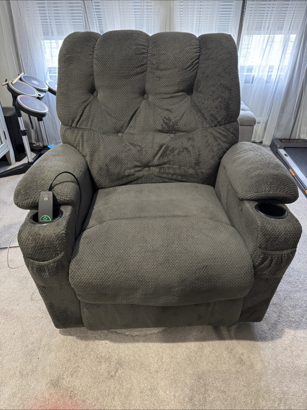 Gray Recliner Chair with USB Charging Port - photo 2