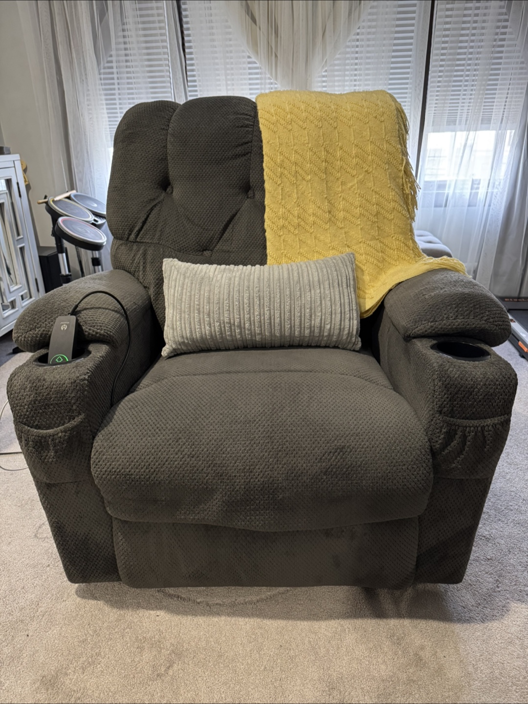 Gray Recliner Chair with USB Charging Port - photo 3