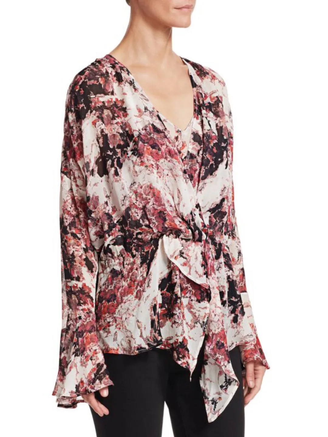 IRO Floral Print Wrap Blouse - Size 38 image indicator(2)