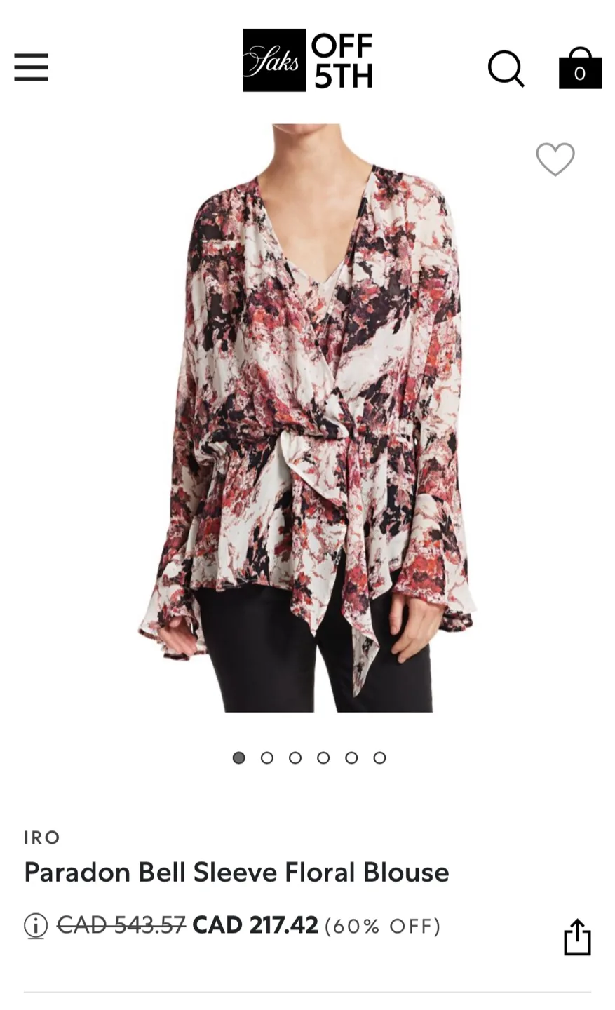 IRO Floral Print Wrap Blouse - Size 38 image indicator(8)