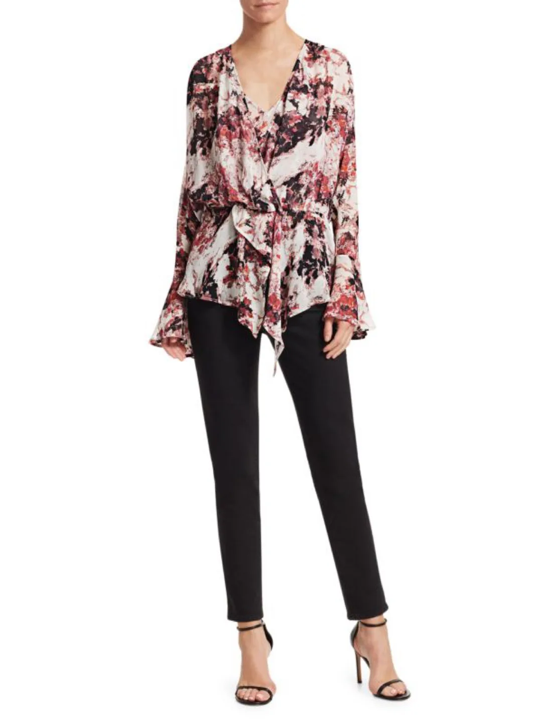 IRO Floral Print Wrap Blouse - Size 38 image indicator(9)