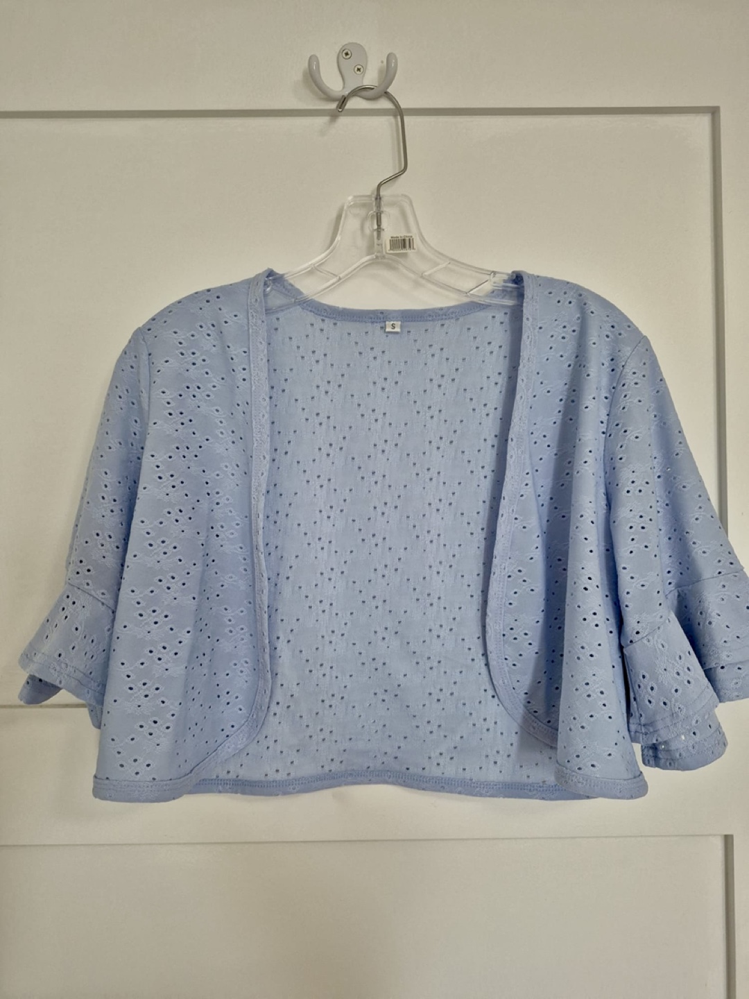 Light Blue Bolero, Cropped Cardigan - Size Small