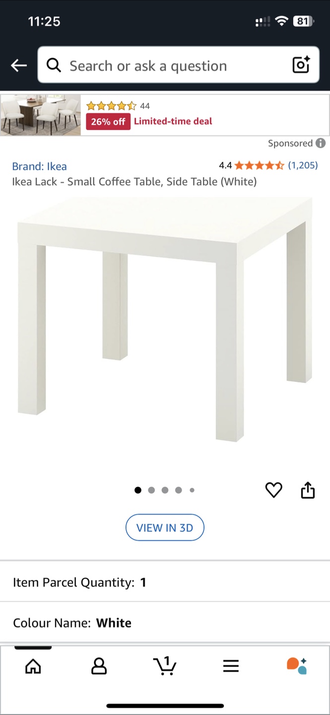 Ikea Lack Small White Coffee/Side Table