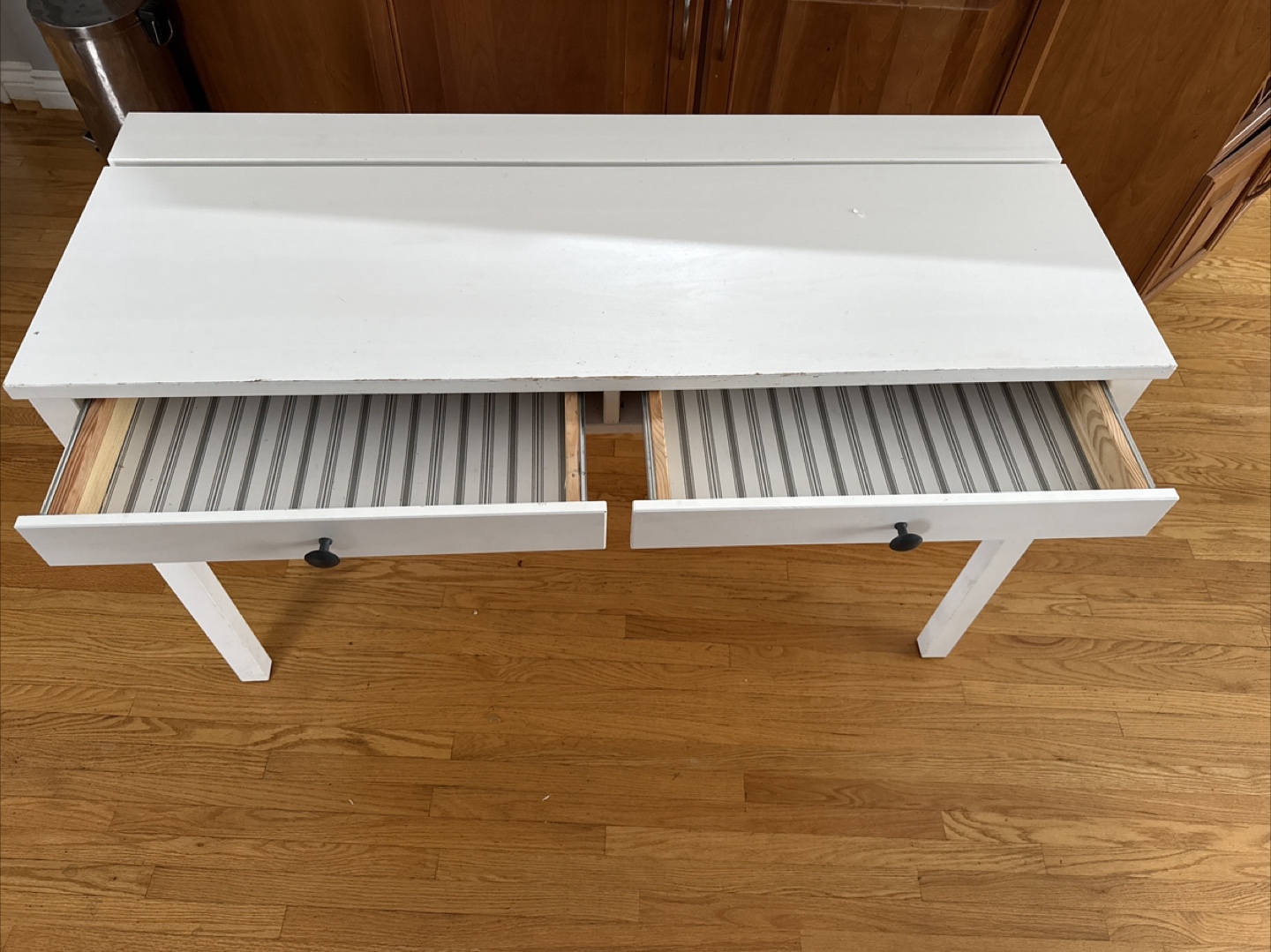 White wood IKEA Desk with Drawers - photo 2