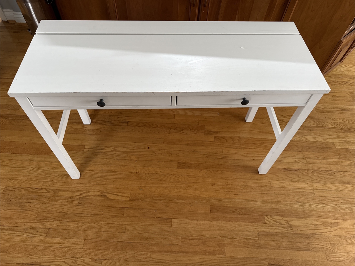 White wood IKEA Desk with Drawers