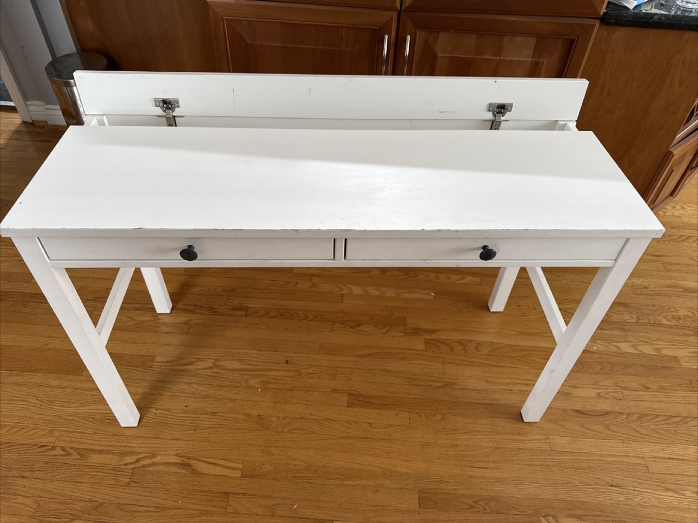 White wood IKEA Desk with Drawers - photo 3