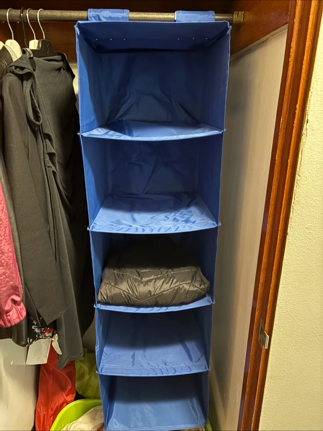 Blue Hanging Closet Organizer - 5 Shelves IKEA RASSLA thumbnail