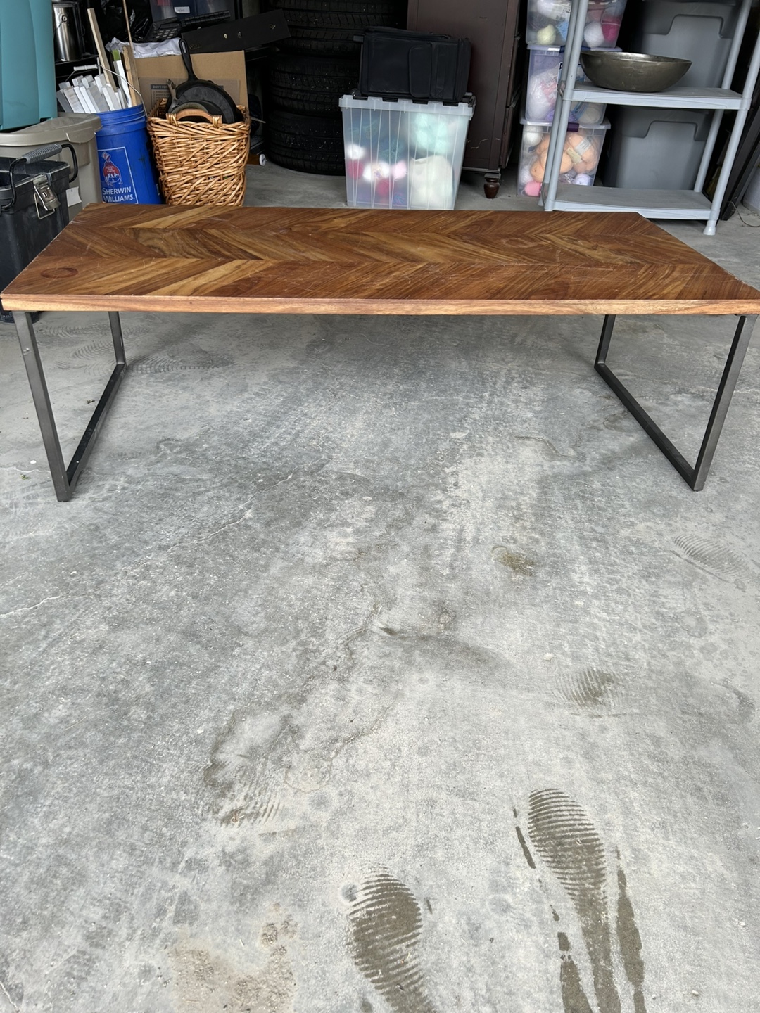Wood Coffee Table with Metal Legs