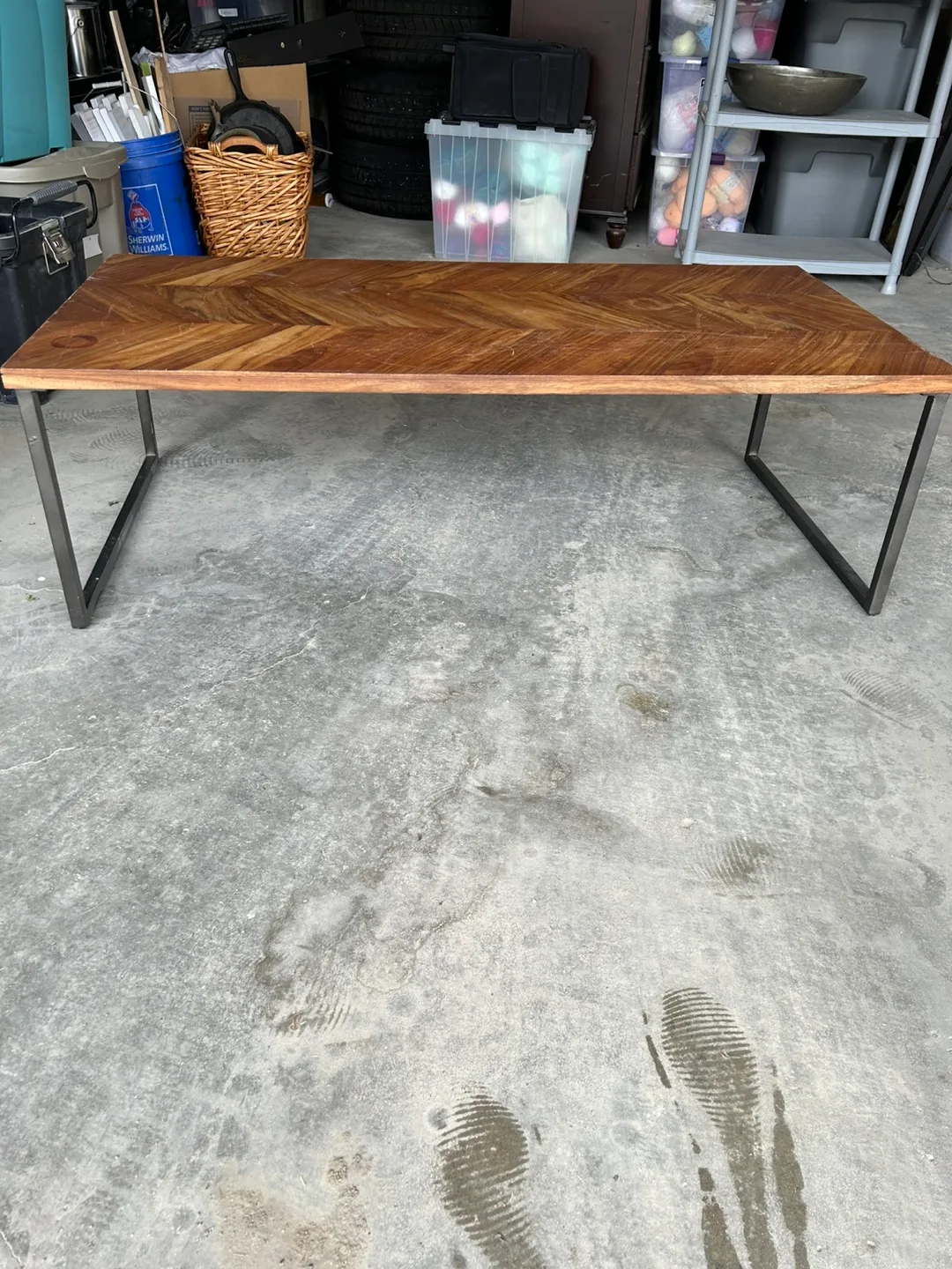Wood Coffee Table with Metal Legs thumbnail