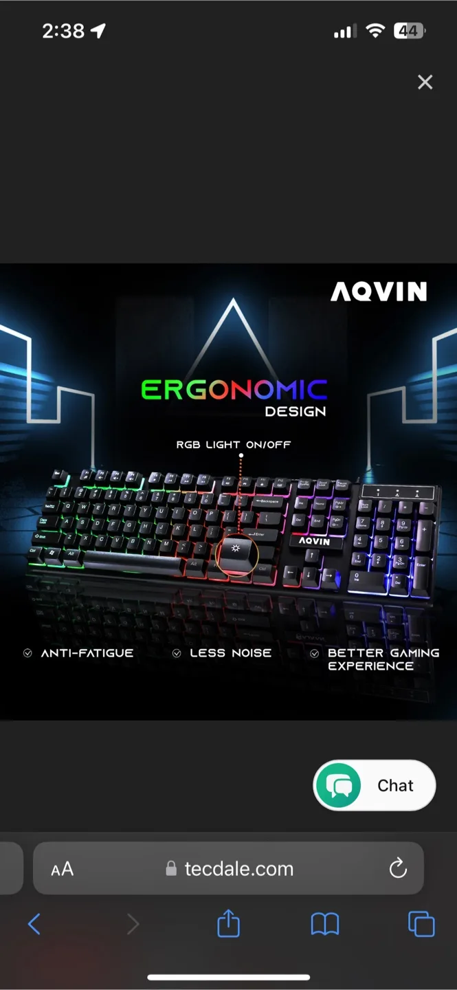 Brand New - GK7OX Gaming Keyboard & Mouse Pad Combo Set - New thumbnail