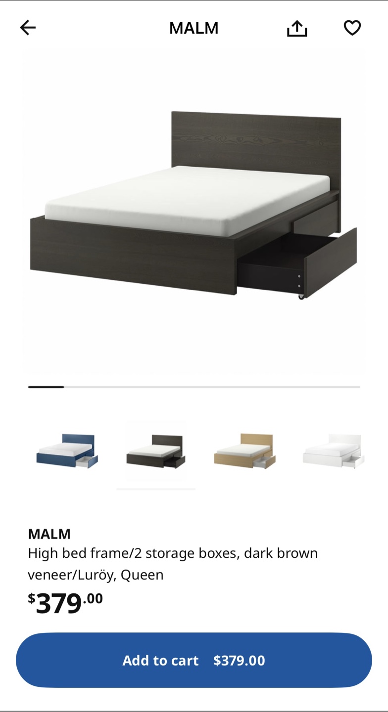 IKEA Malm Queen Bed Frame with Storage - photo 3