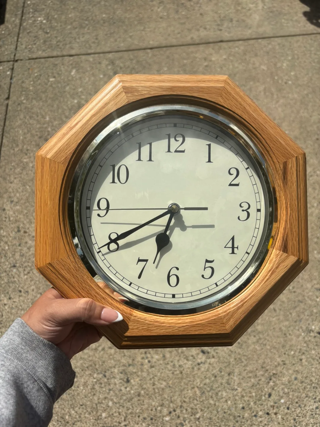 Octagon Wooden Wall Clock thumbnail