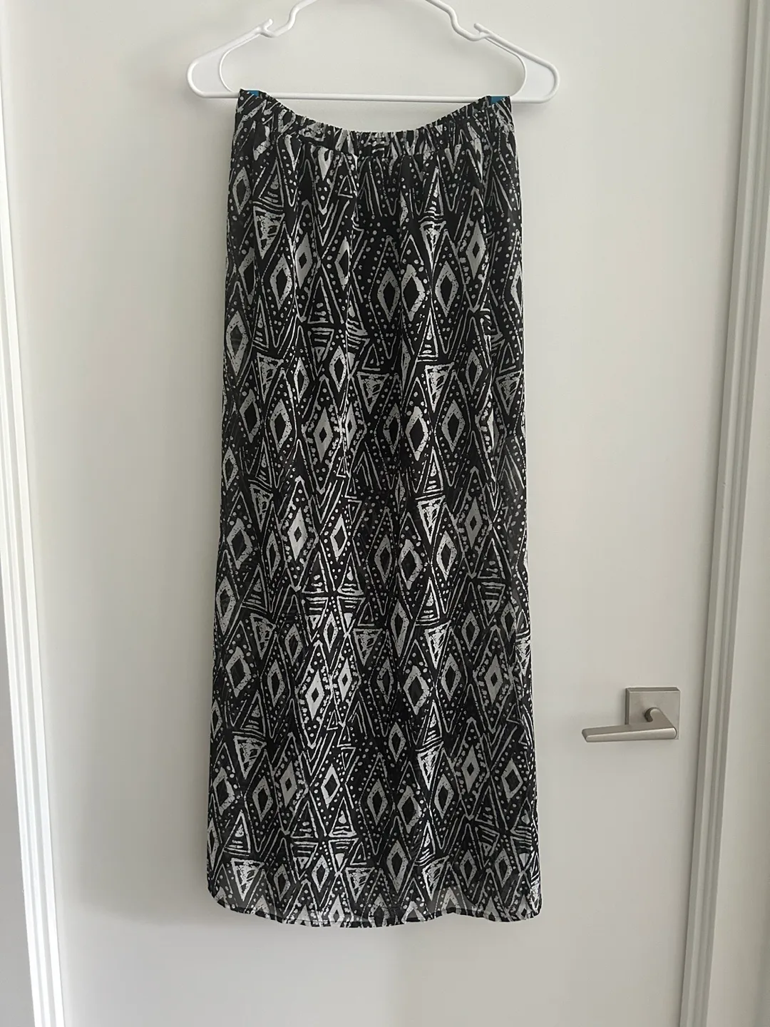 Forever 21 Black & White Sheer Maxi Skirt - Size S thumbnail