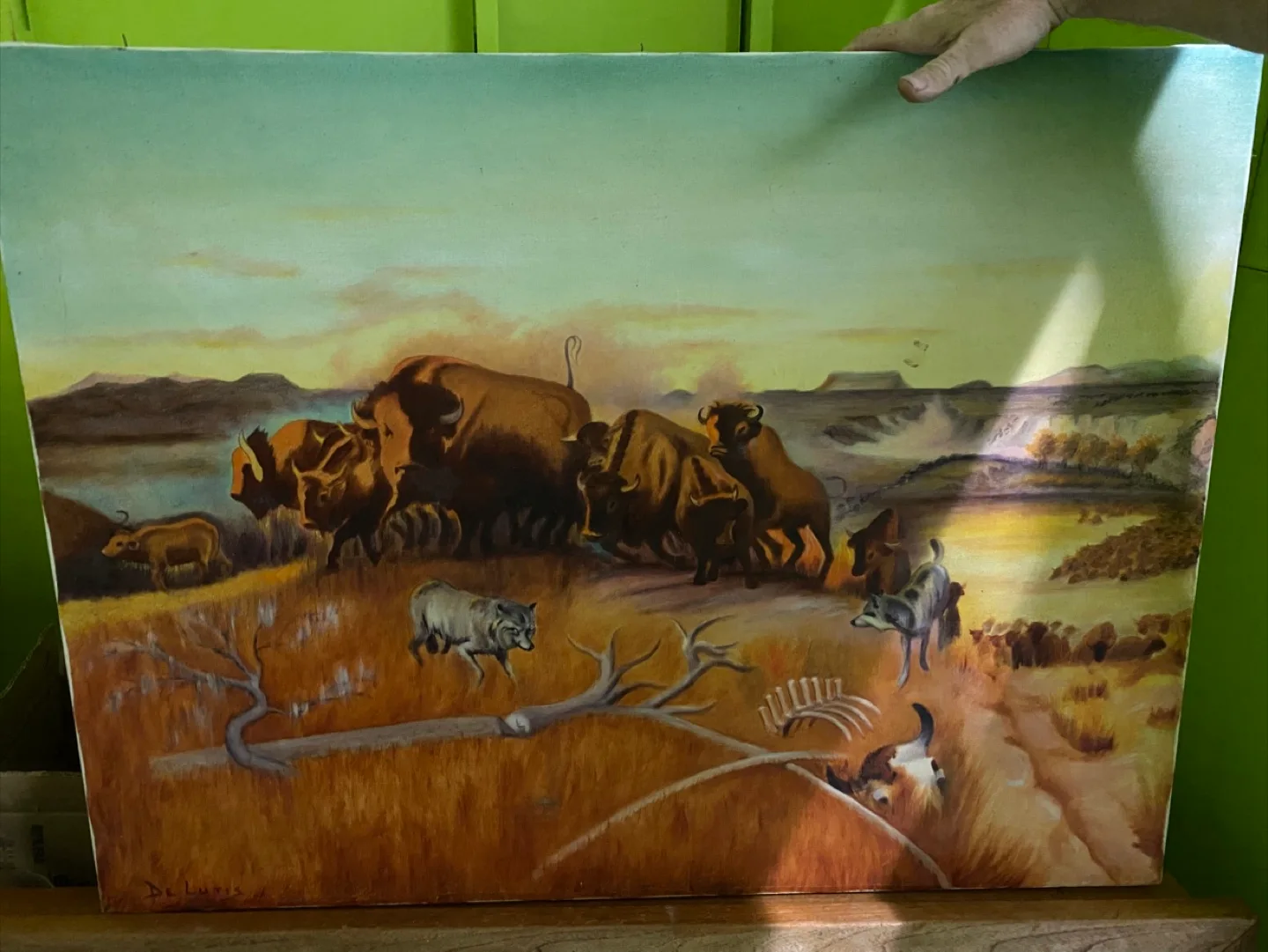 Vintage Buffalo Painting by De Lutis thumbnail