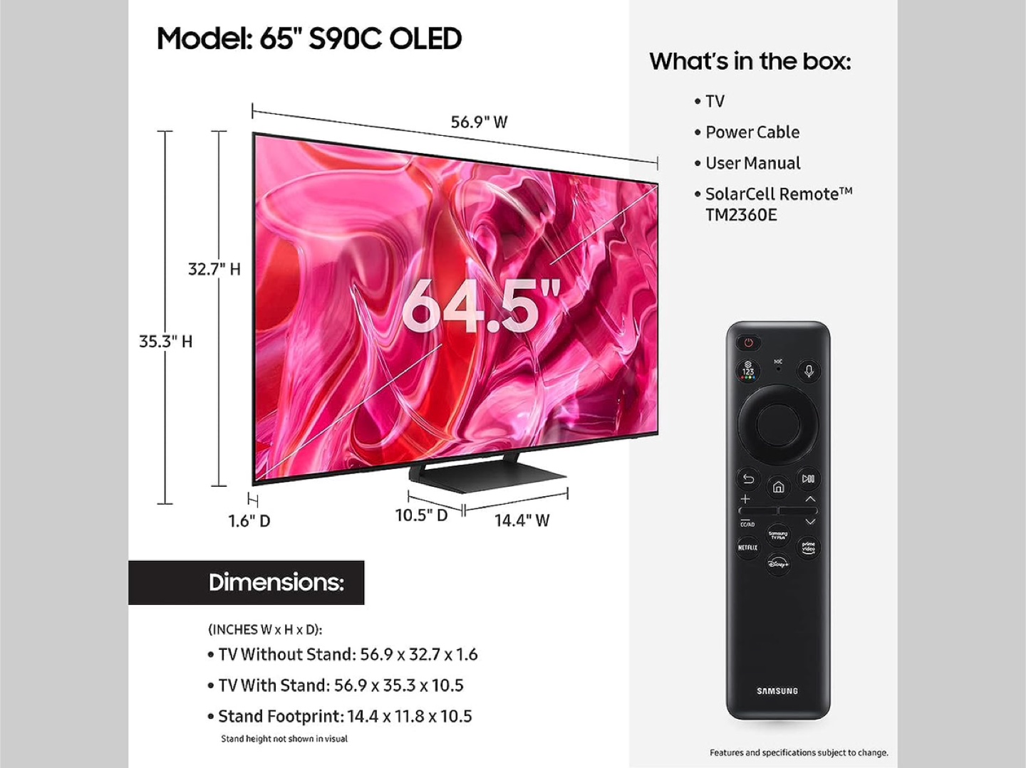 Samsung 65" S90C OLED TV - photo 4