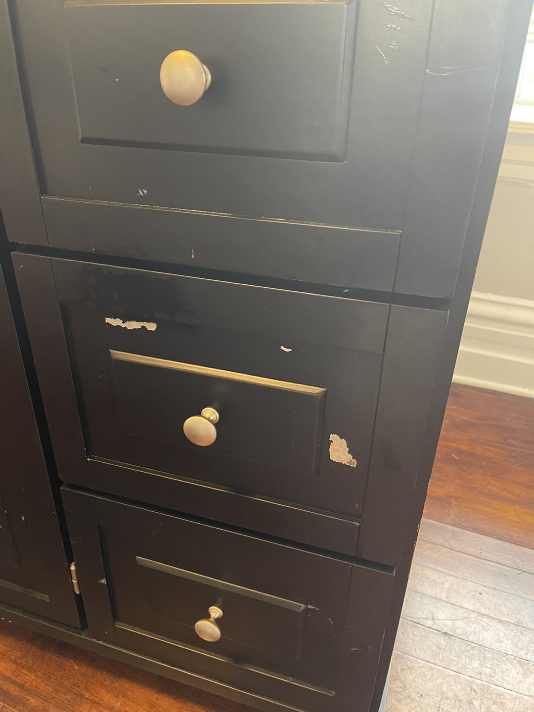 Black Kitchen Island Cart with Wood Top - photo 4