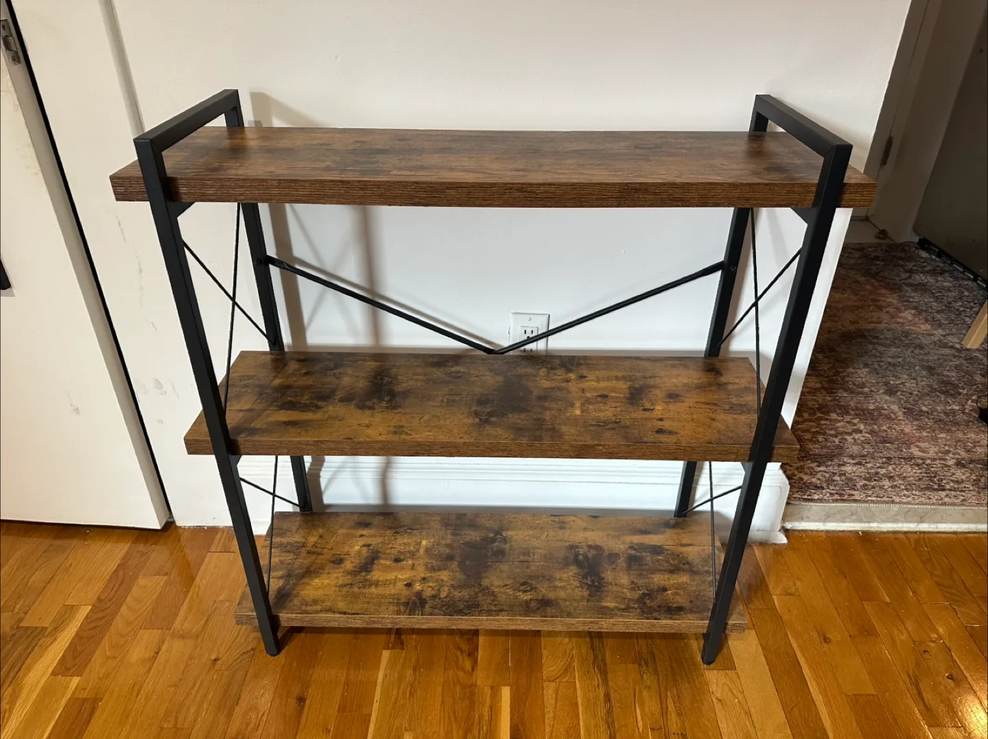 3-Tier Rustic Brown Bookshelf thumbnail