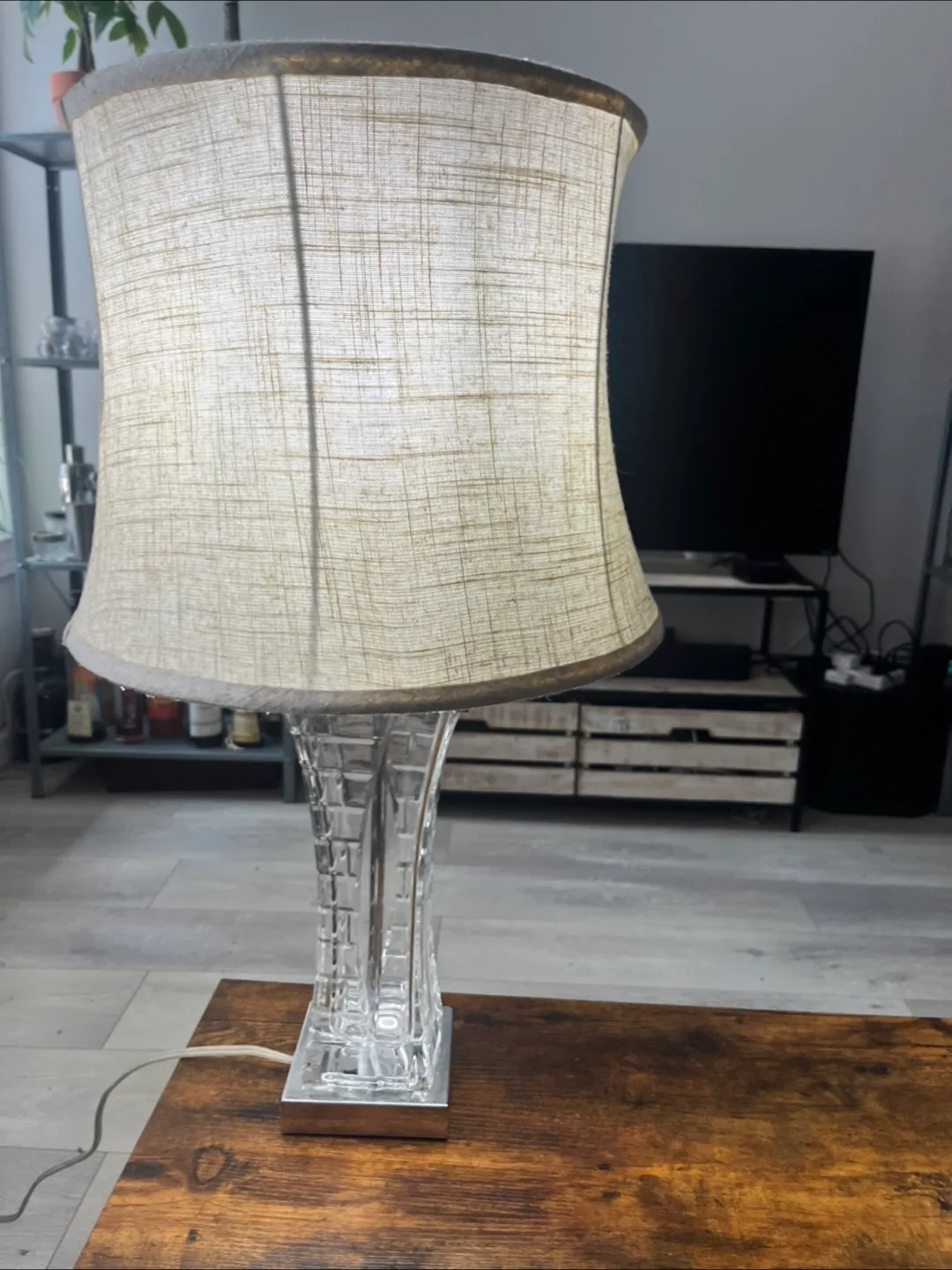 Crystal Table Lamp with Fabric Shade thumbnail
