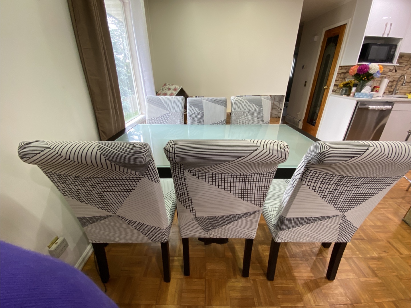 Dining Table with 6 Chairs - Glass Top - photo 2