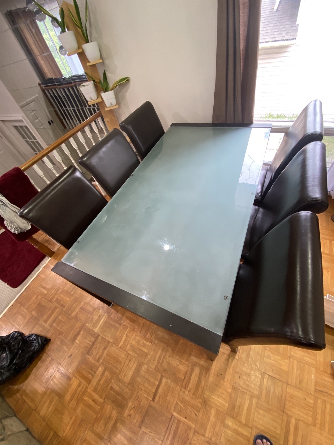 Dining Table with 6 Chairs - Glass Top - photo 4